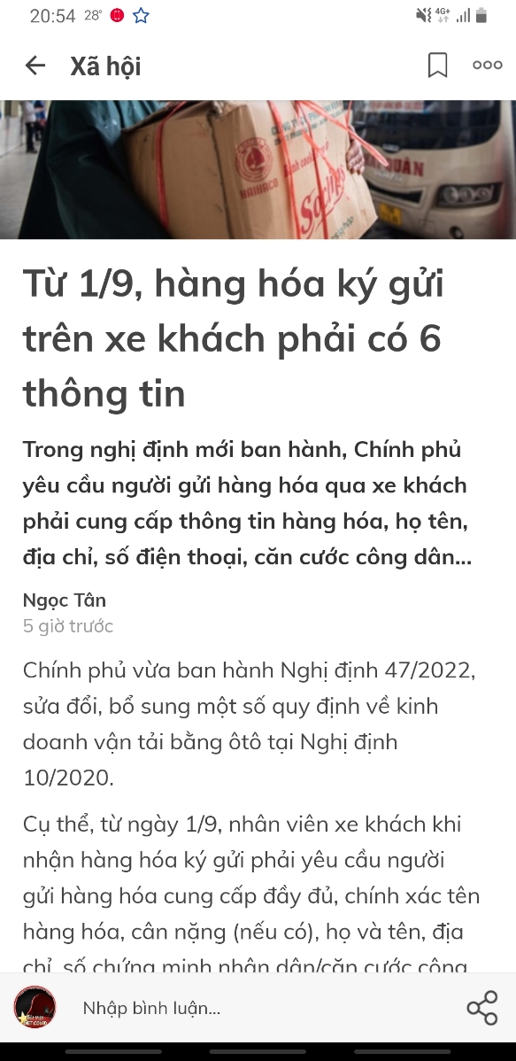 Ae có hay gửi hàng hóa bằng xe khách ko.