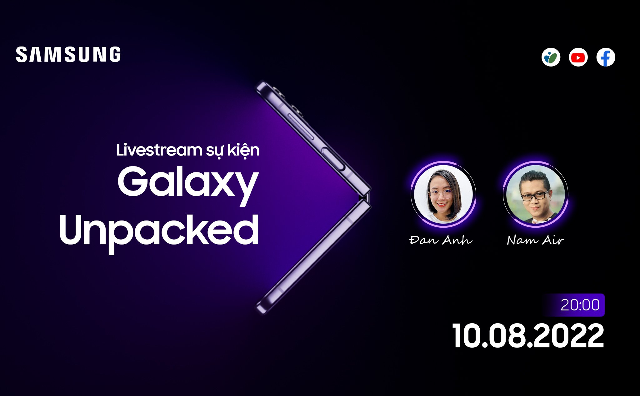 Mời xem livestream SỰ KIỆN GALAXY UNPACKED 2022 - LINH HOẠT BIẾN HÓA