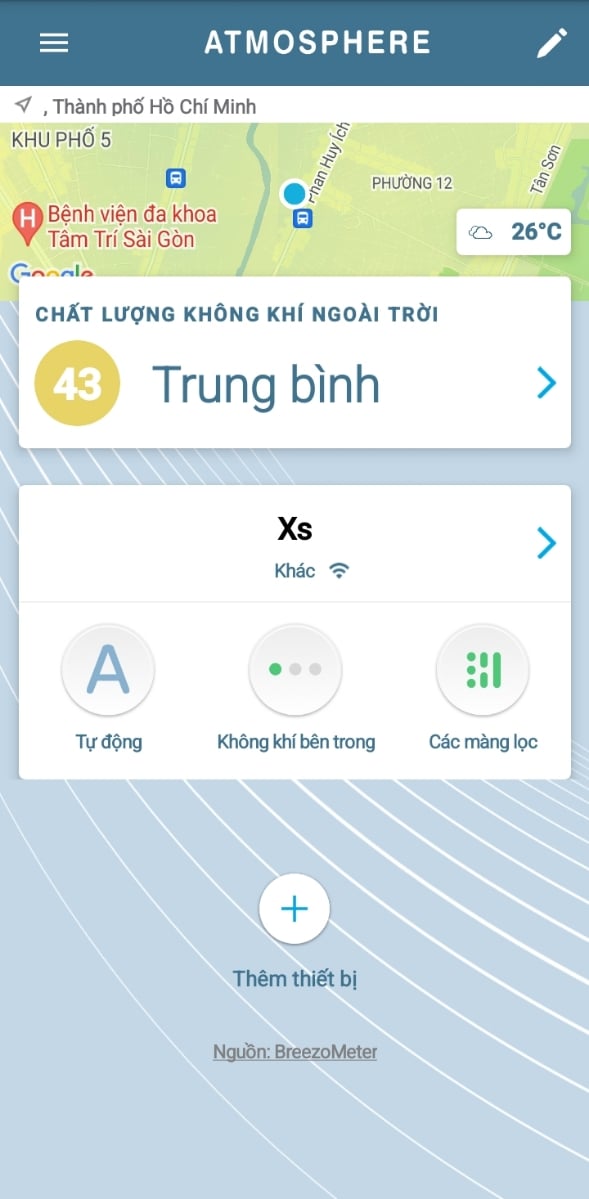 Không khí chỗ anh em ở như thế nào?