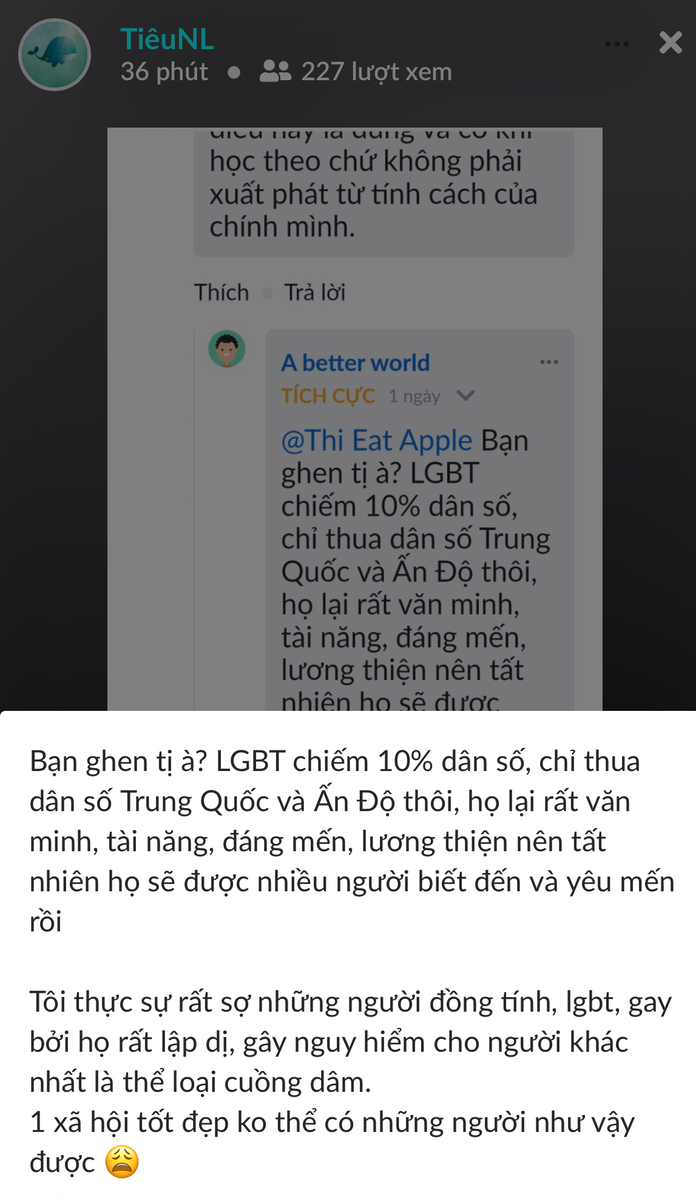 Những thông tin tuyên truyền độc hại, bậy bạ gây thù ghét trong xã hội vậy mà mod vẫn cho tồn tại...