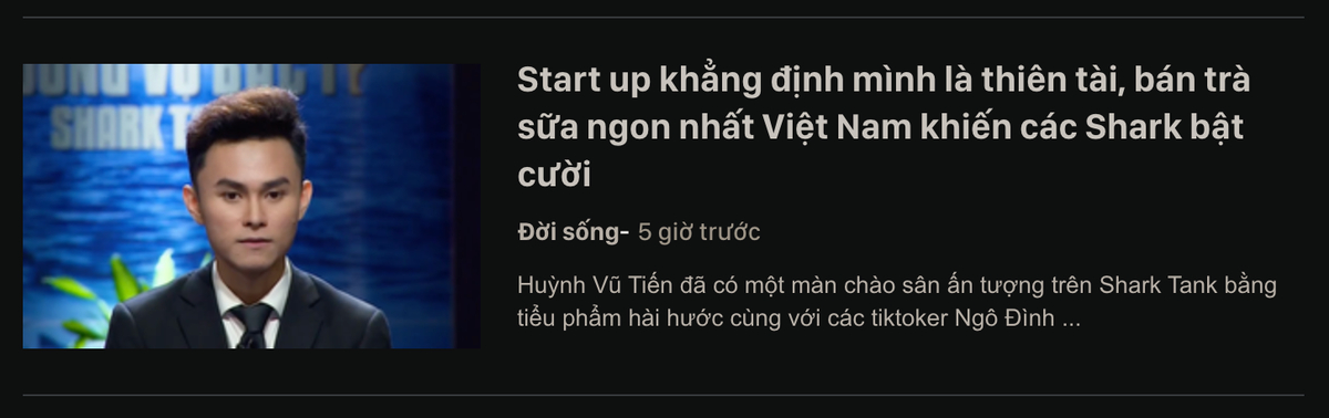 Tinhte có ai lên shark tank chưa?