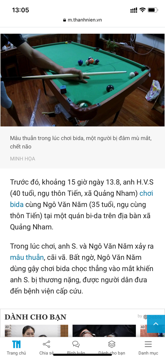 Chỉ vì một chút cãi vã mà chọt mù mắt người khác thì thiệt không đáng.