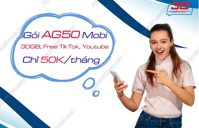 Soạn ON AG50 gửi 9084 để đăng ký ngay gói cước AG50 MobiFone, nhận combo ưu đãi KHỦNG như sau: