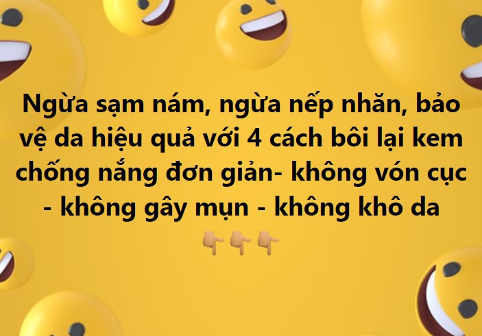 4 Cách bôi lại kem chống nắng hiệu quả - đơn giản- không vón cục - không gây mụn - không khô da: