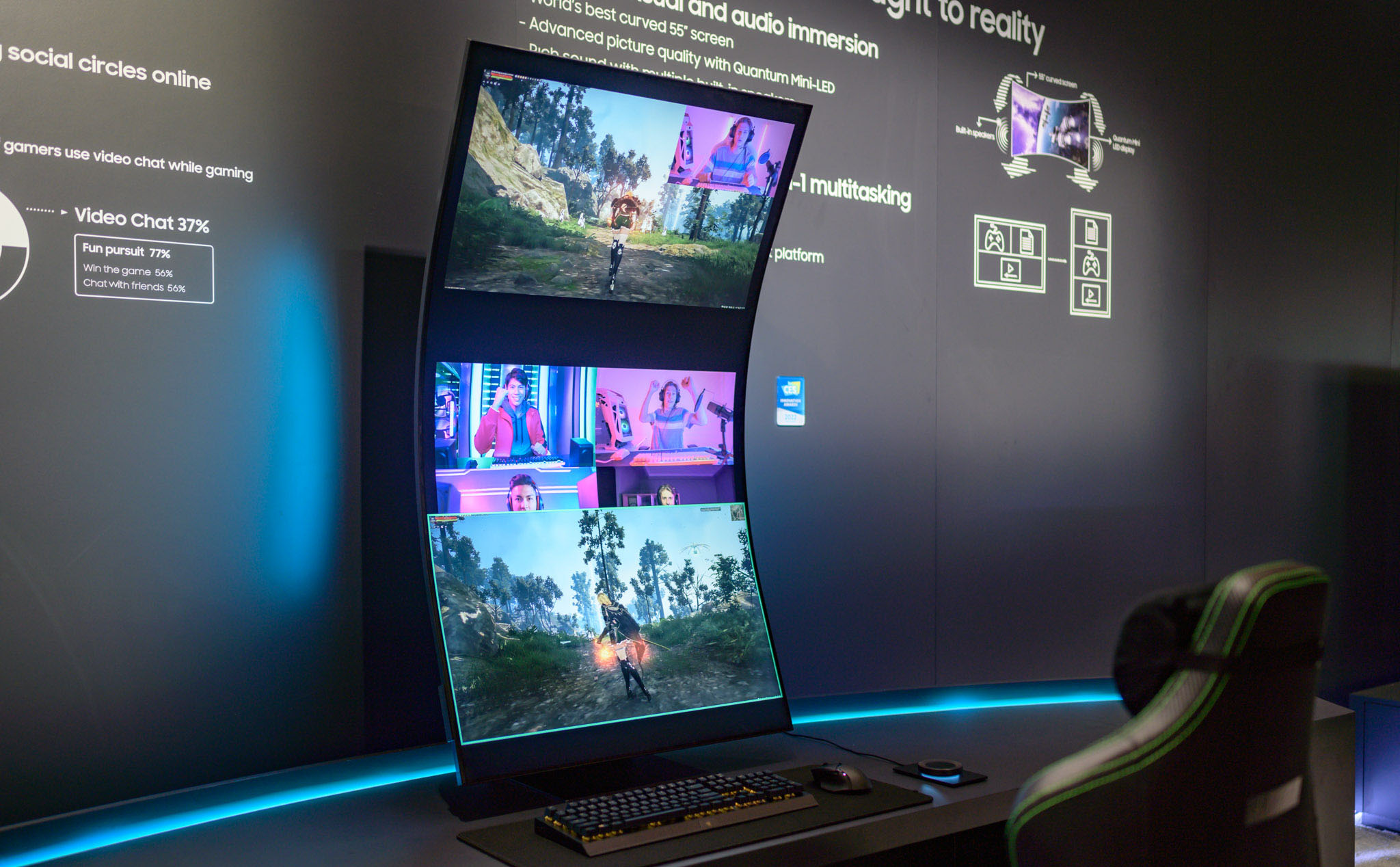 Samsung mở đặt hàng màn hình gaming siêu bự Odyssey Ark 55 inch Mini LED, giá 3.500 USD