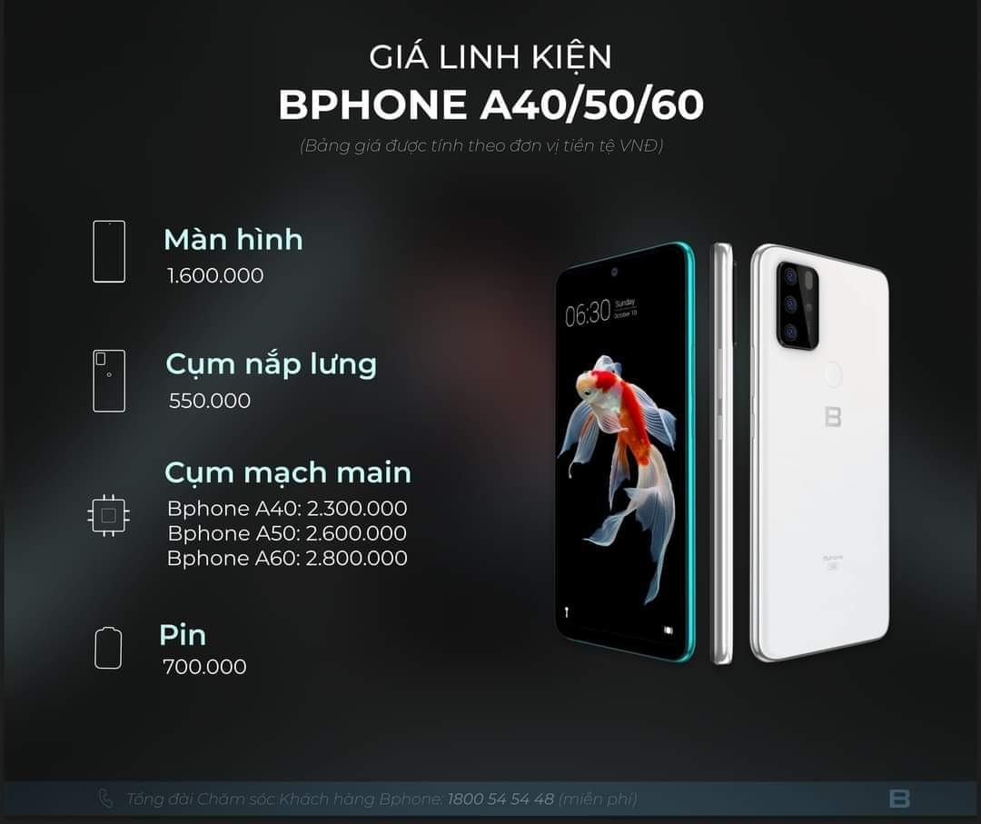 Bảng giá linh kiện Bphone