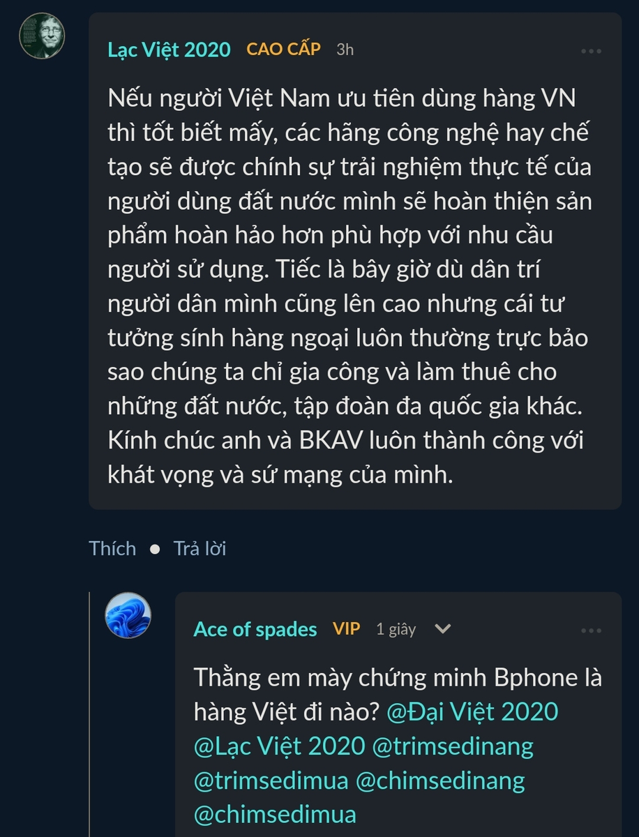 Chứng minh Bphone của thằng em mày là hàng Việt coi nào!