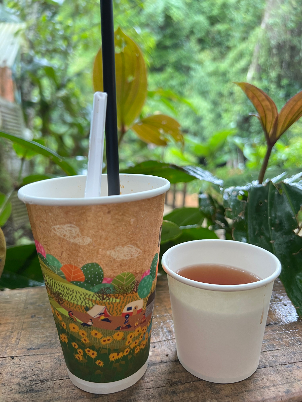 Cafe 1 mình dưới mưa