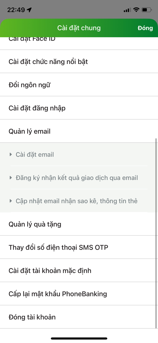 Trên app VCB có mục đóng tài khoản mà chưa dùng được nhỉ. Bọn vietin cũng có mà dùng được rồi. Chả