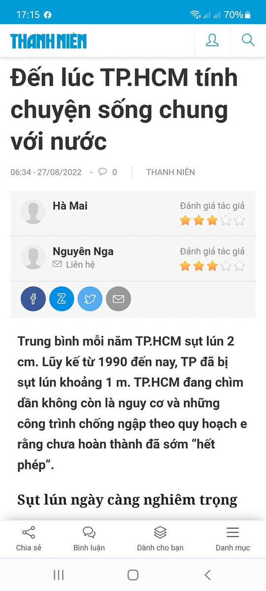 TP.HCM đang chìm dần không còn là nguy cơ và những công trình chống ngập theo quy hoạch e rằng...