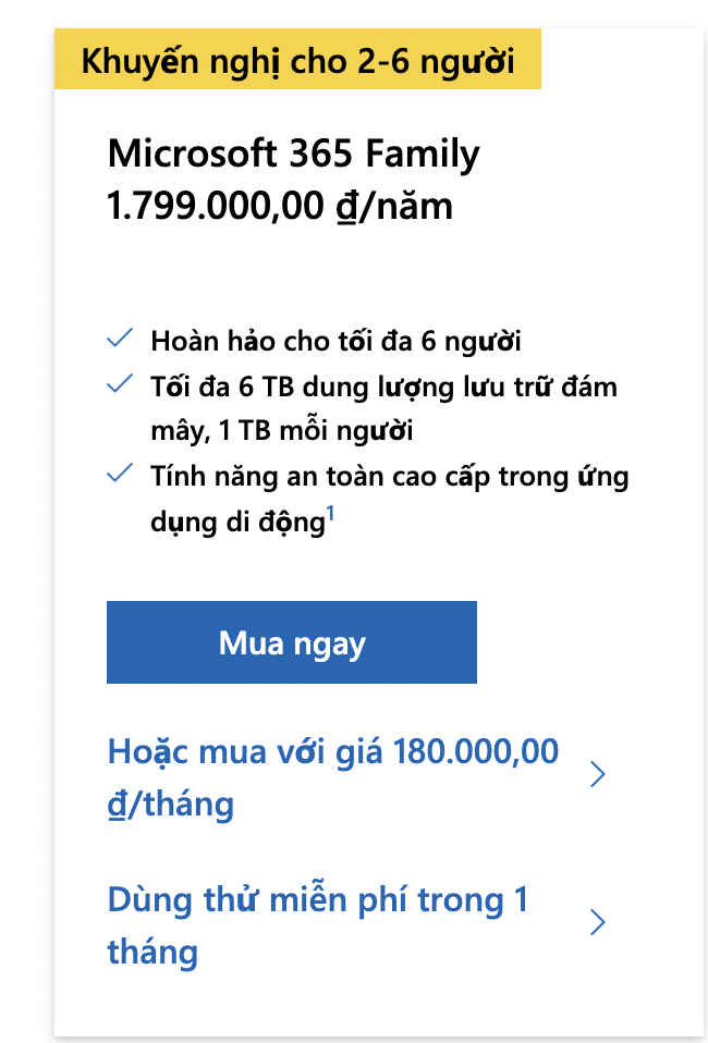 Mua chung office 365 - Lâu dài