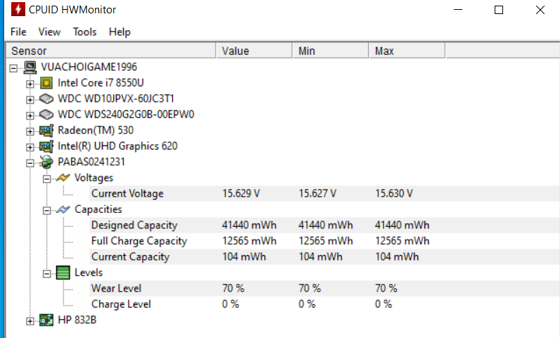 Pin Laptop HP 15 bs768TX i7 8550U