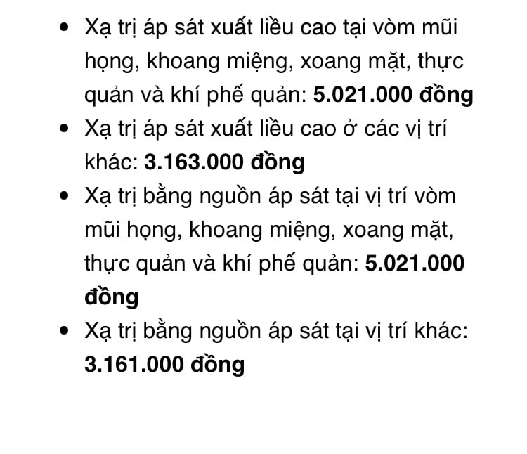 Đây là chi phí xạ trị của một ngày