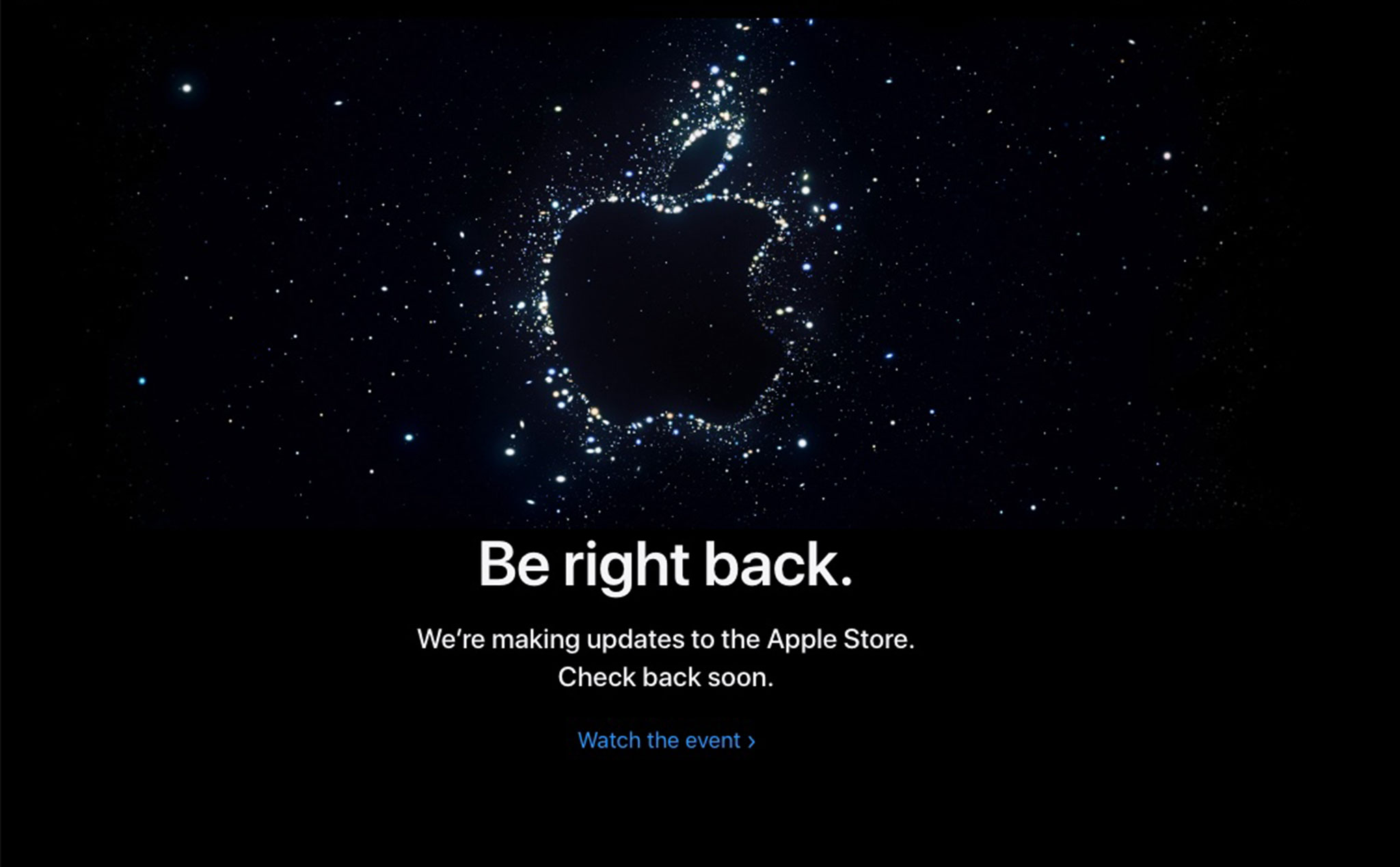 Apple Store trên web đang đóng trước thềm sự kiện Far Out