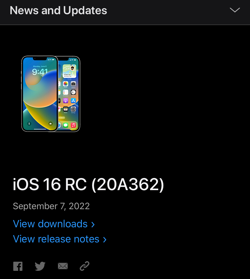iOS 16 RC (20A362) - Bản beta cuối cùng cho anh em
