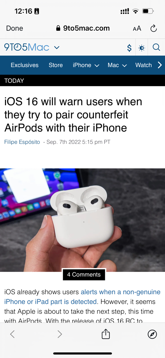 iOS 16 có tính năng báo AirPods pha ke