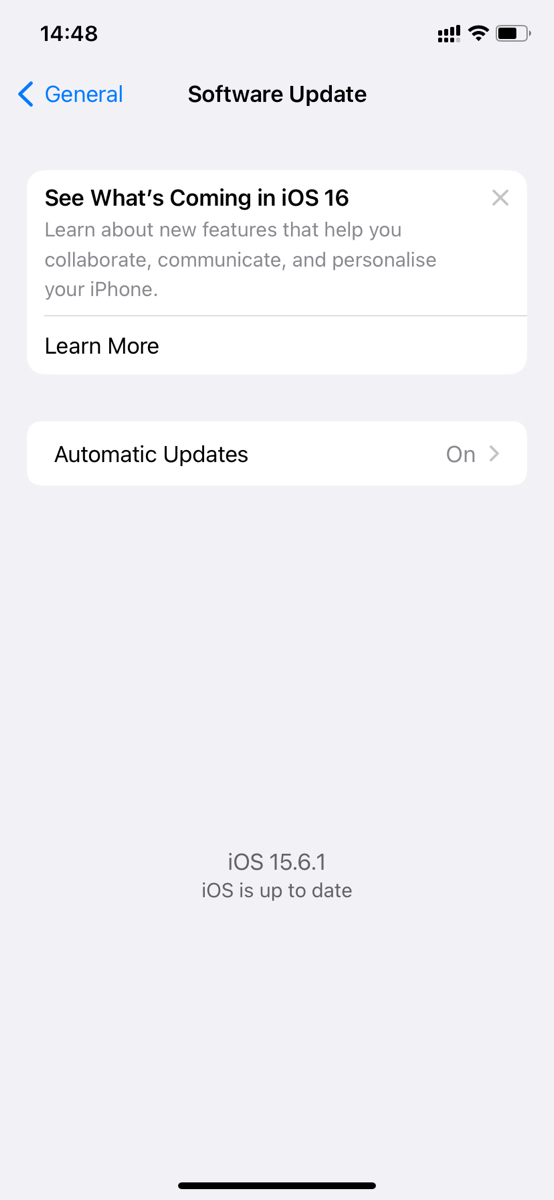 Chưa thấy iOS 16, chỉ thấy như vầy thôi, hóng iOS 16 để update quá