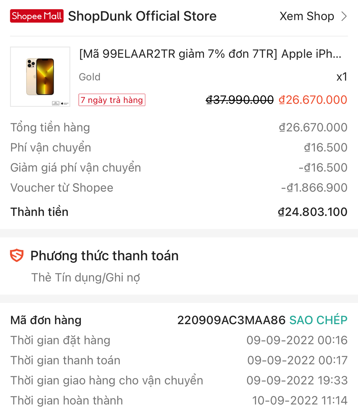 Mới lấy con iPhone 13 Pro Max mã VN/A nguyên seal chưa kích hoạt bên ShopDunk giá này chắc không...