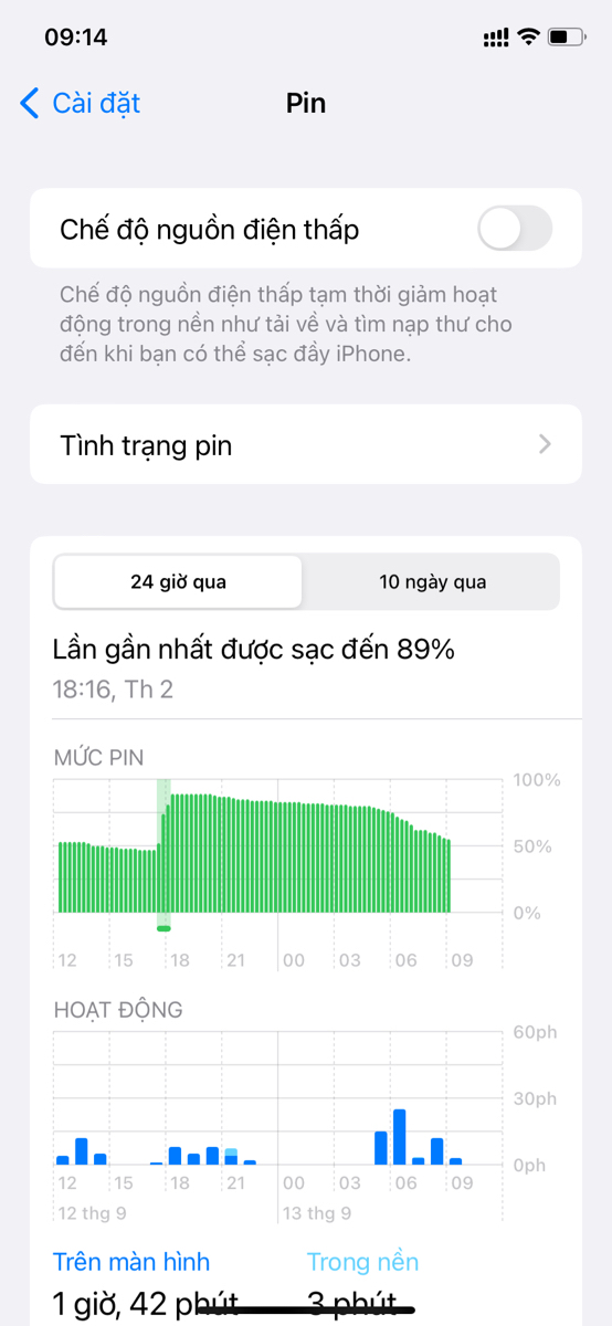 iOS 16 mà ko thấy chỗ bật % pin nhỉ