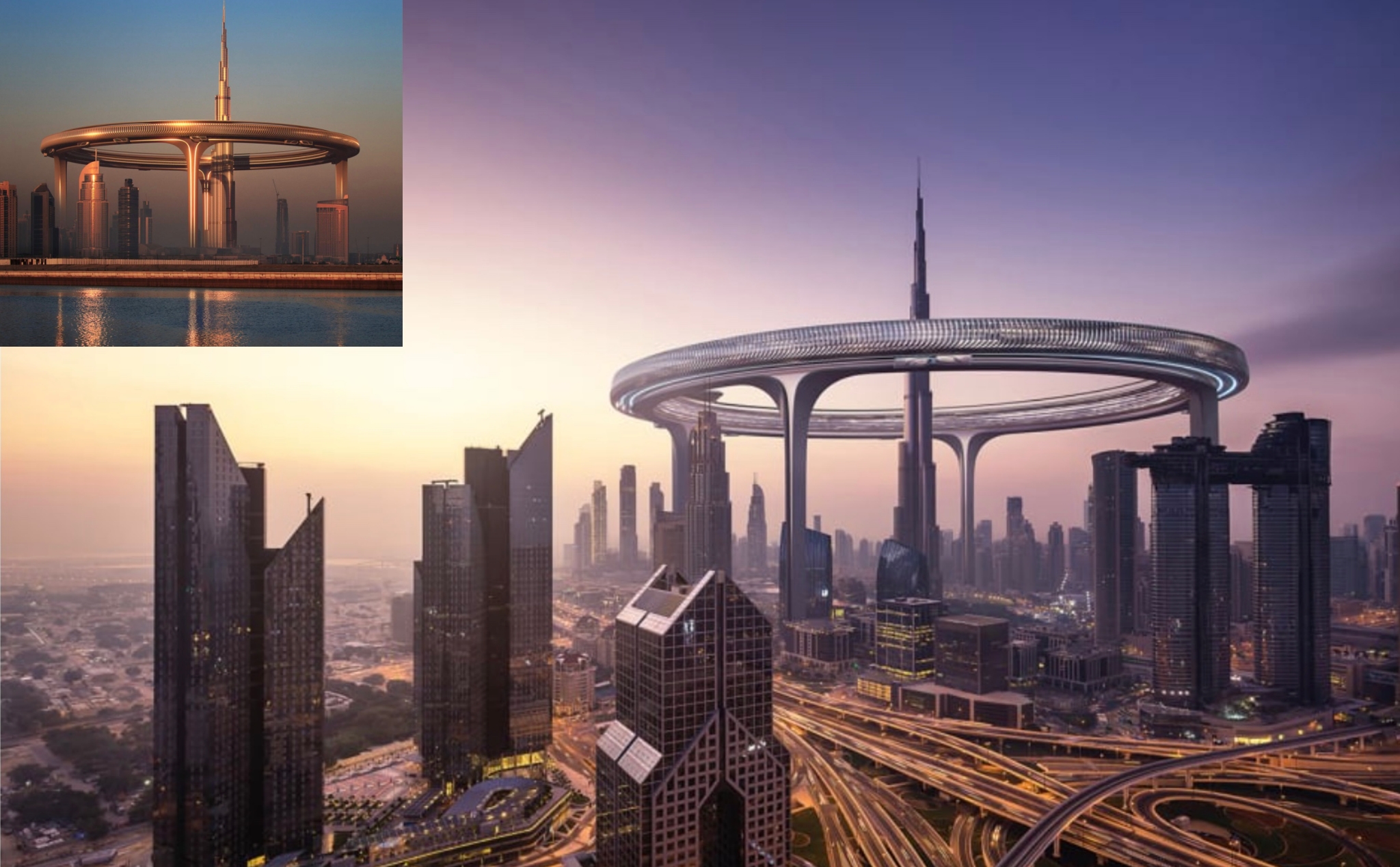 Dubai tham vọng tạo ra một công trình vòng tròn bao quanh toà nhà cao nhất thế giới