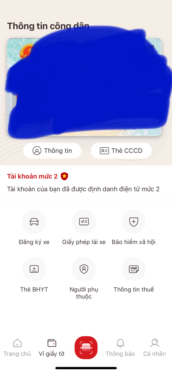 Anh em nào đang sài app này được tích hợp giấy tờ nào khác ngoài CCCD k