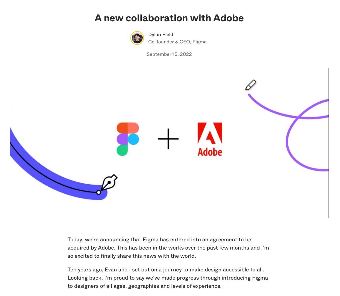 Adobe đã thông báo mua lại Figma với giả 20 tỷ $. Anh em chuẩn bị được nâng tiền gói cước :))