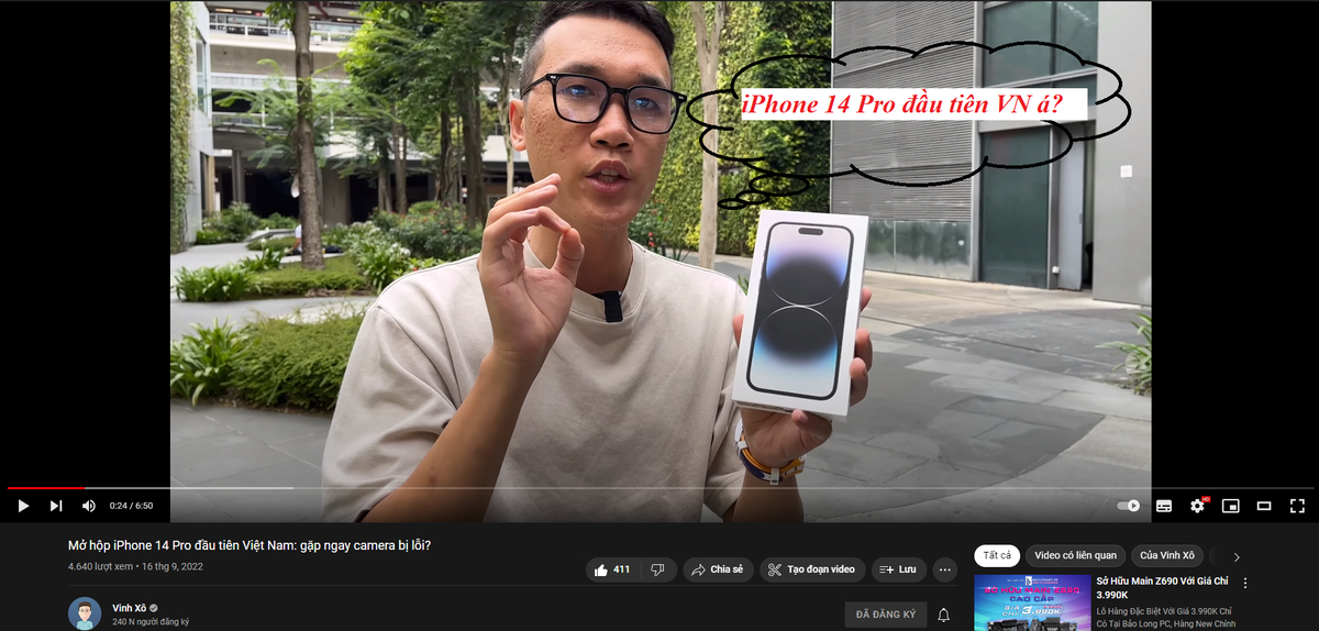 Anh chị em xem video về iPhone 14 Pro đầu tiên tại Việt Nam chưa? :D