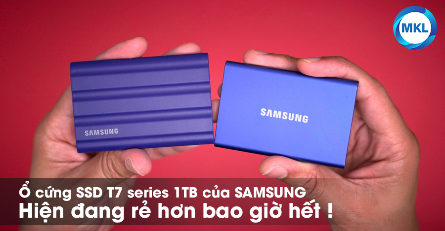 Có ai biết ổ cứng di động SSD bên tay trái là loại nào của Samsung không?