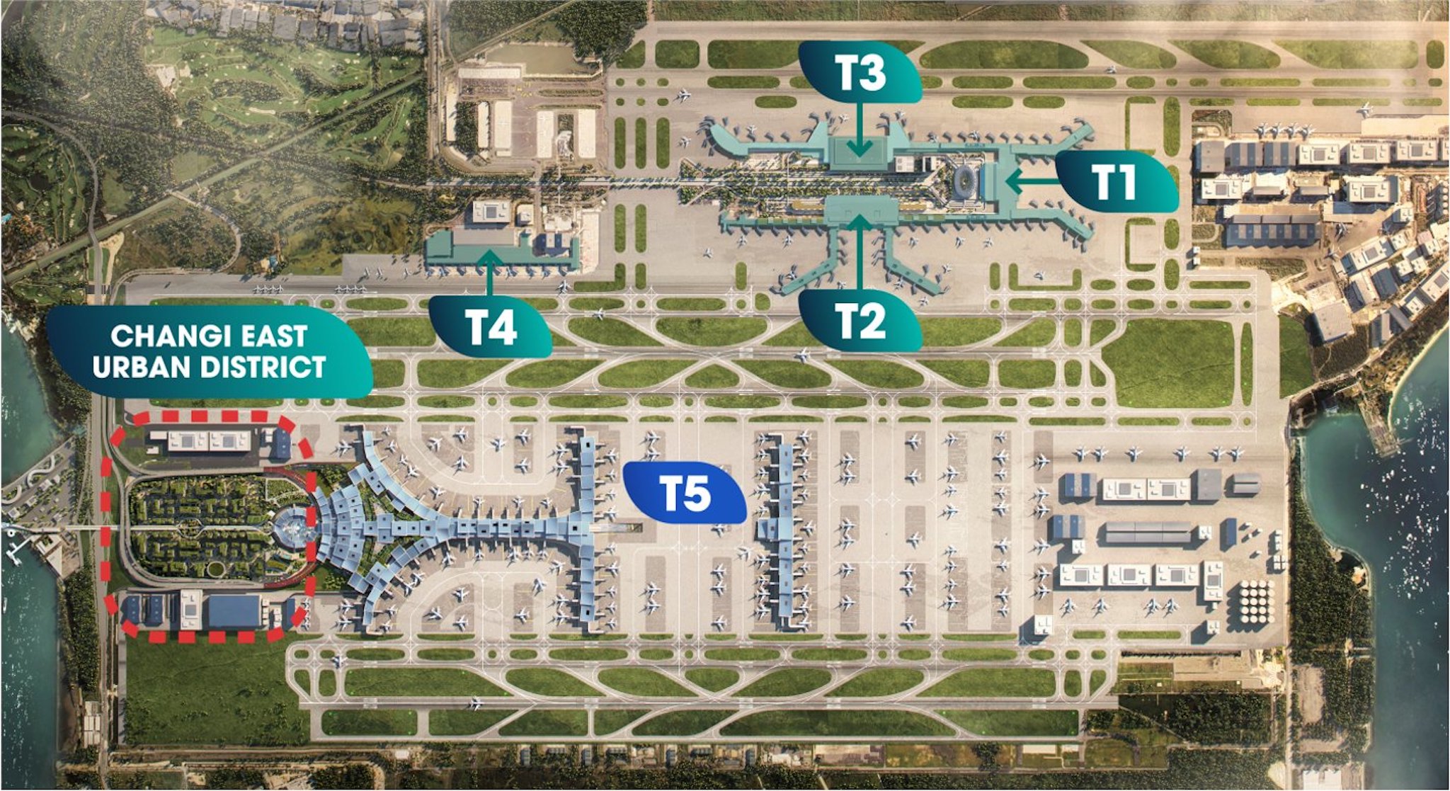 Sân bay Changi Singapore có kế hoạch mở rộng thêm nhà ga T5