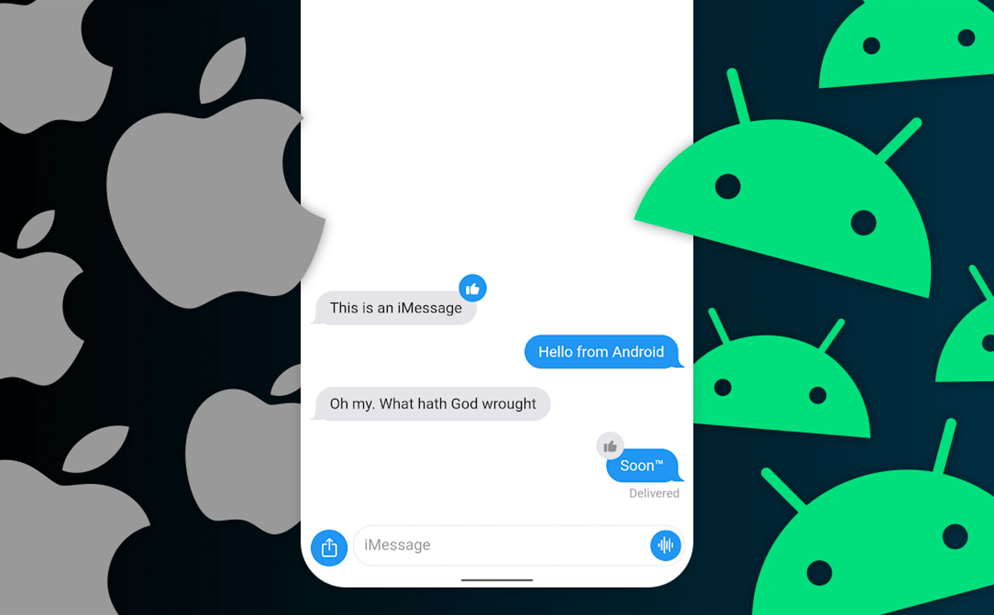 Google Message đang thử nghiệm tính năng phản hồi với tin nhắn SMS gửi từ iPhone