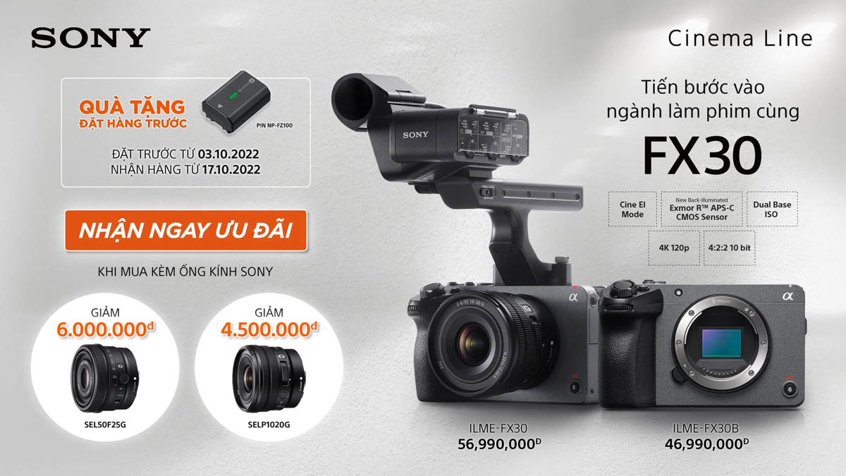 Có giá chính hãng Sony FX30 rồi anh em ơi