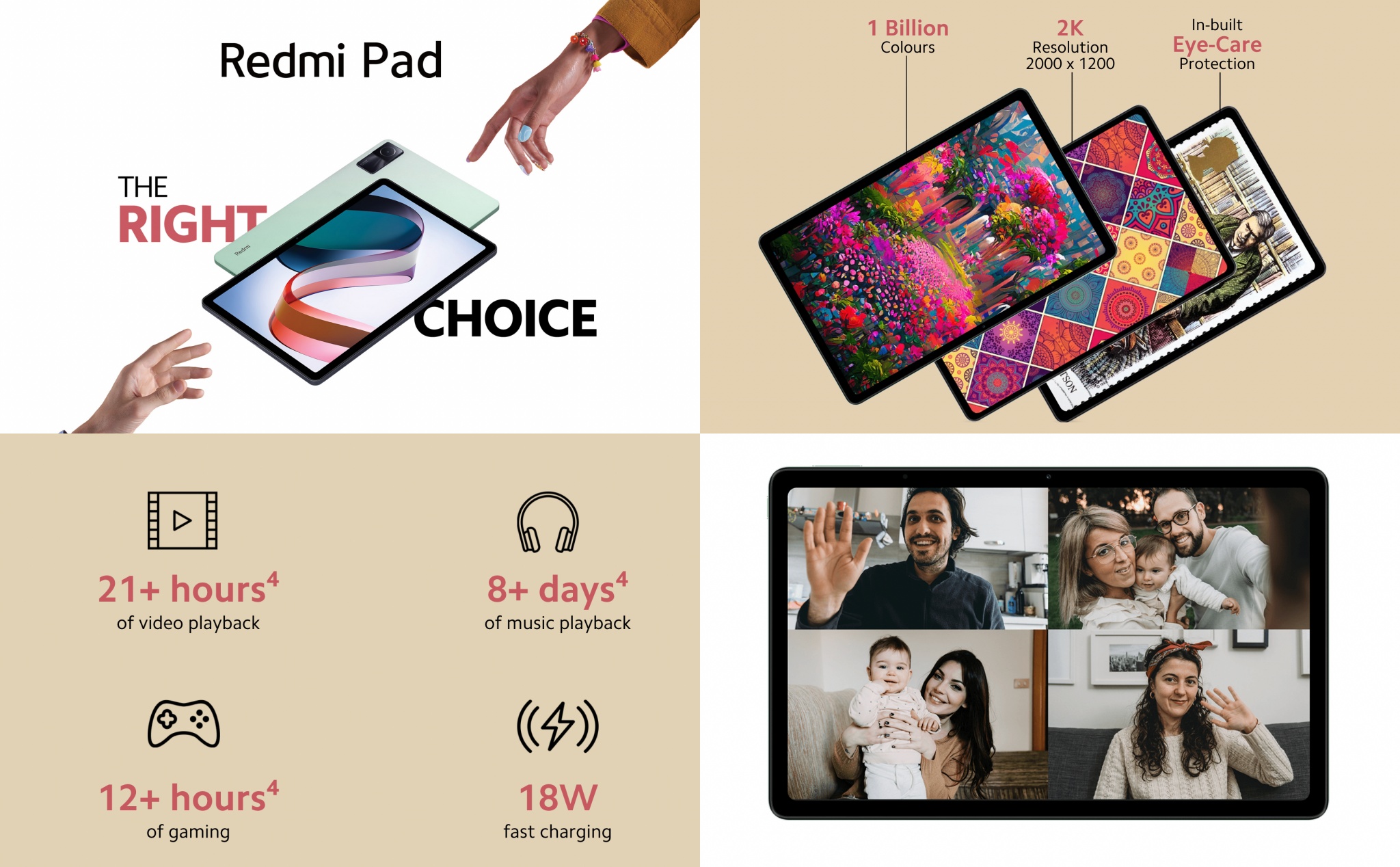 Redmi Pad chính thức: 3 phiên bản màu, pin 8.000mAh, chạy Android 12, giá tại VN hơn 6.2 triệu đồng
