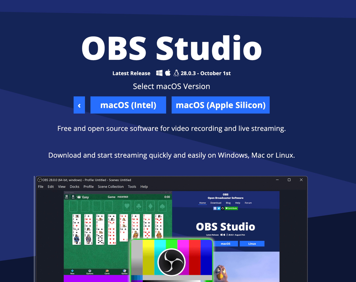 Phần mềm livestream, ghi màn hình OBS Studio đã có cho Apple Silicon