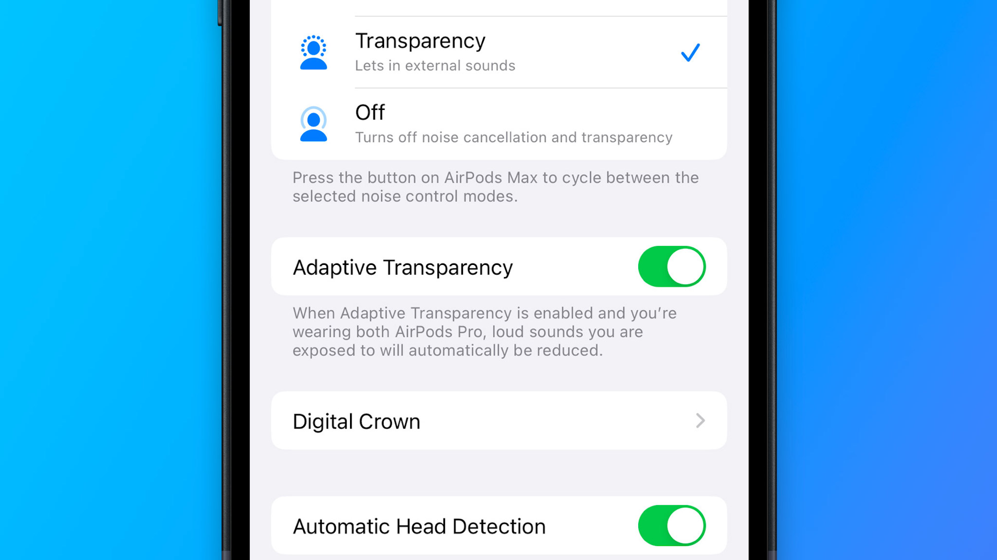AirPods Pro 1 và AirPods Max không còn dùng được Apdaptive Transparency trên iOS 16.1 beta 4