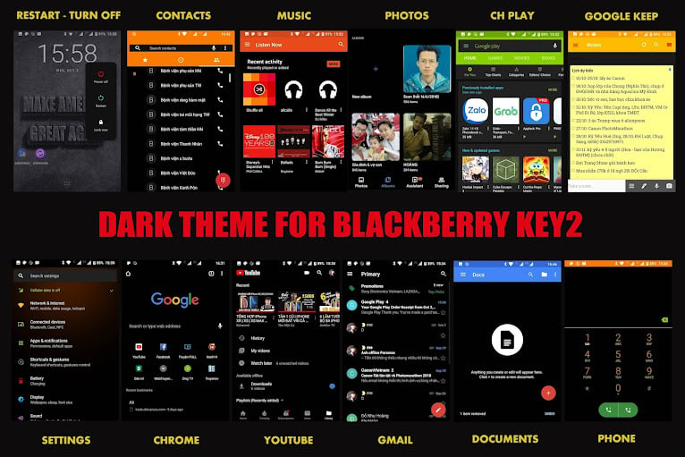 Hướng dẫn thiết lập Dark Theme trên BlackBerry Key2...