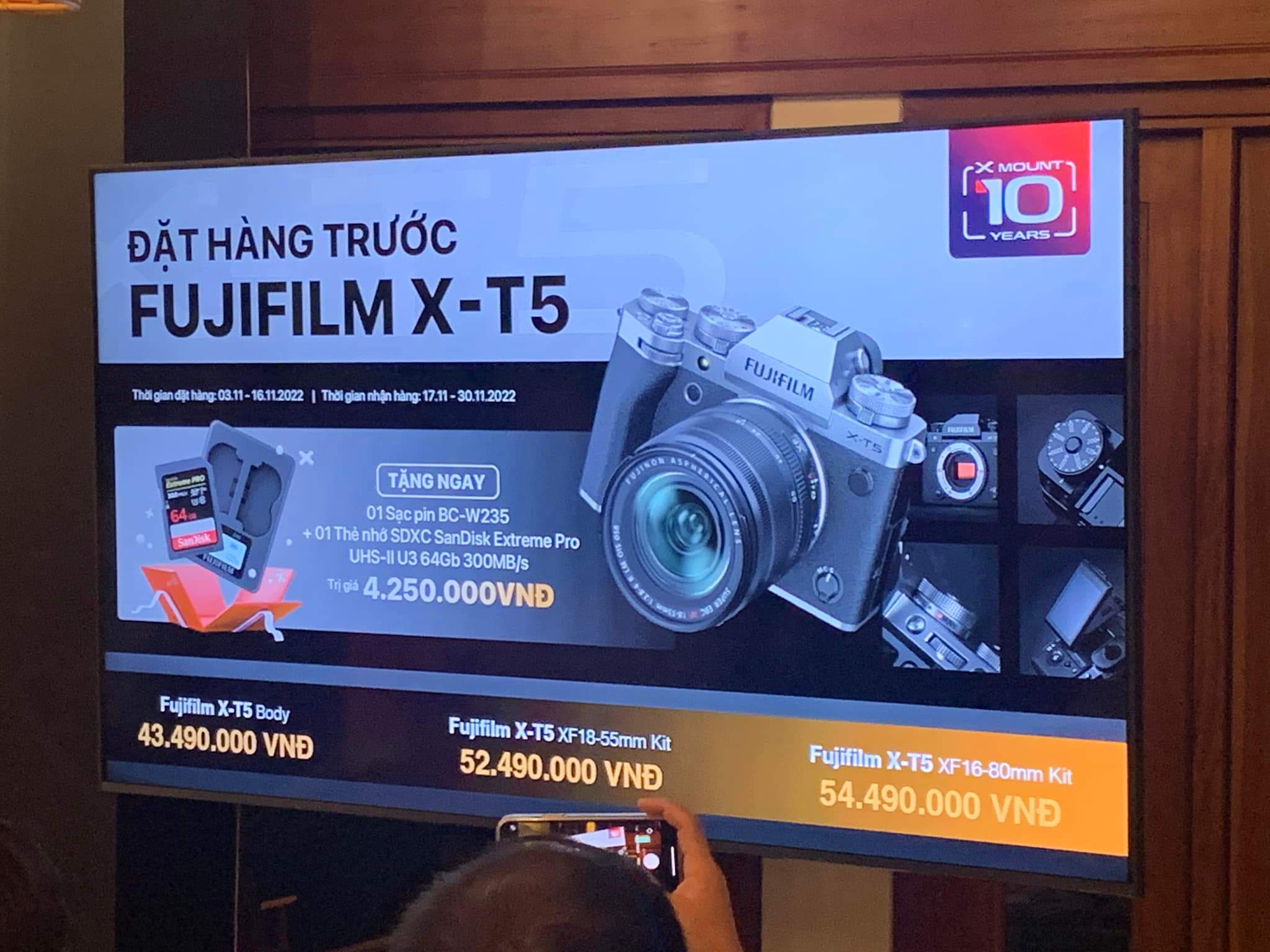 Fujifilm X-T5 ra mắt tại Việt Nam: 40,2MP BSI, quay 6K30,    ... giá từ 43.490.000VNĐ