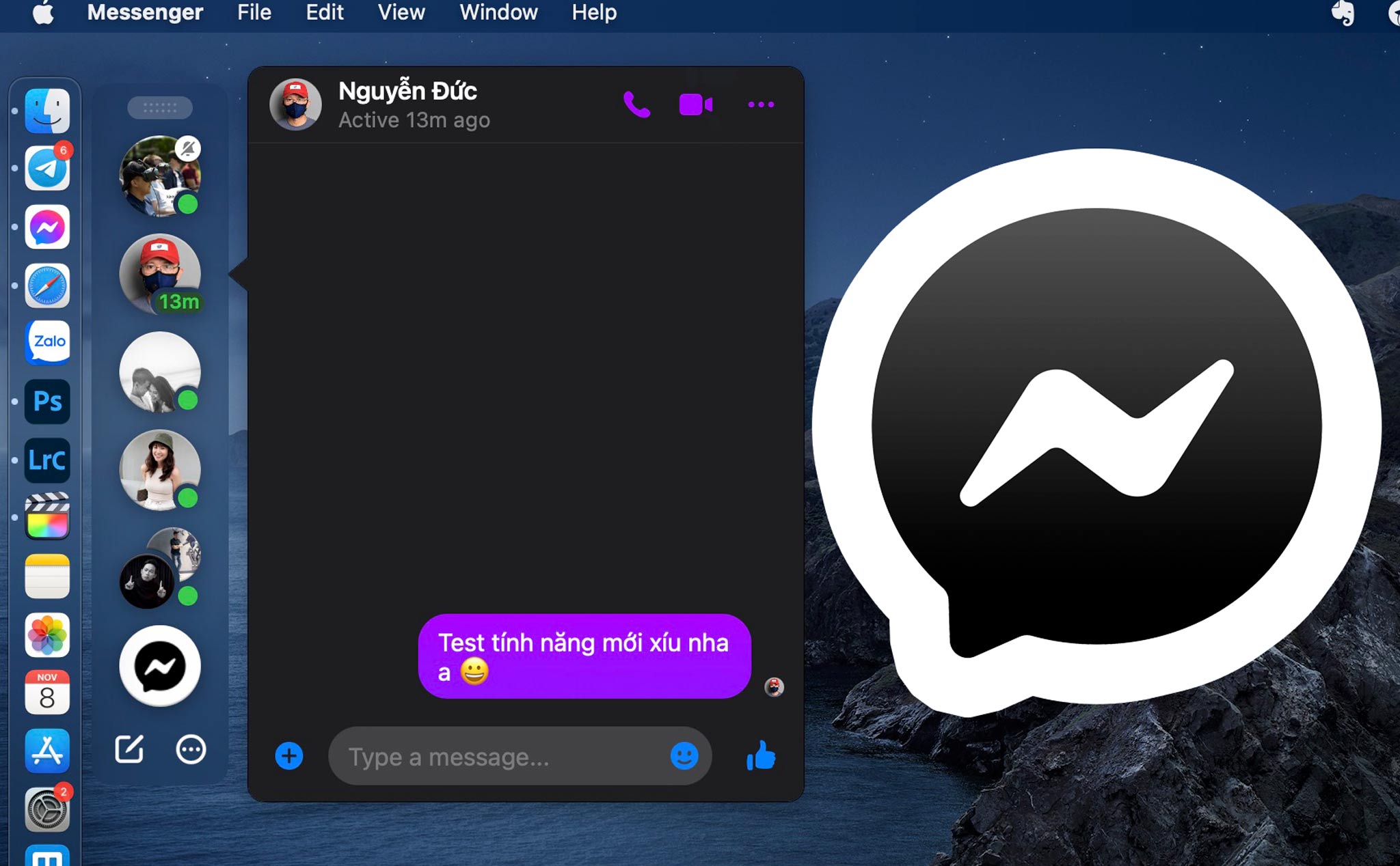 Thử tính năng Bubbles - bong bóng chat trên Messenger cho MacOS