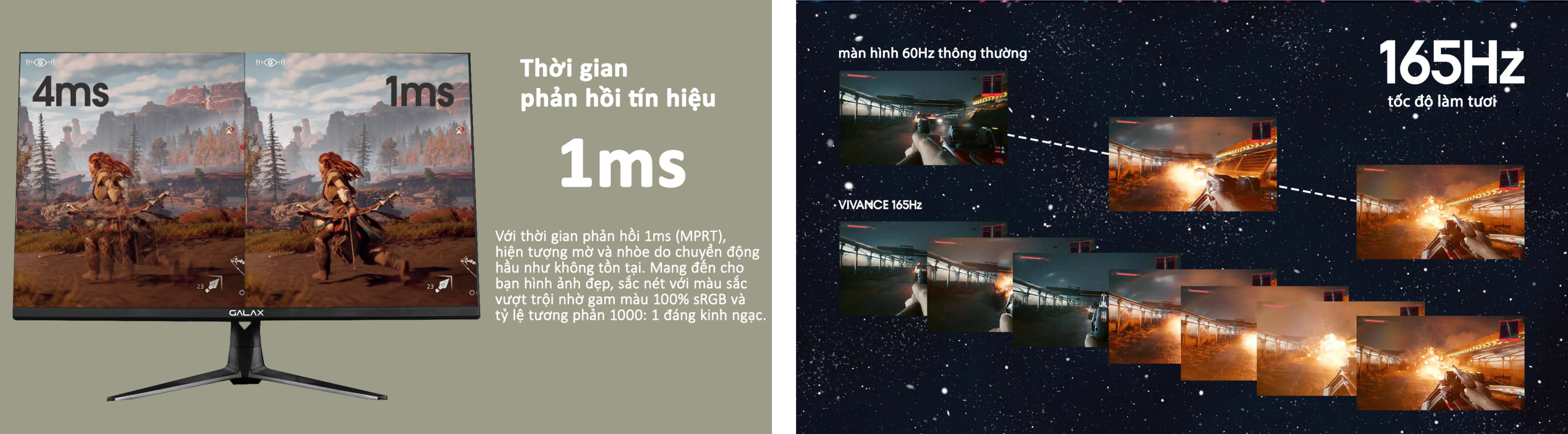 Màn hình Gaming Galax VI 02 - IPS/24"/HDR/165Hz