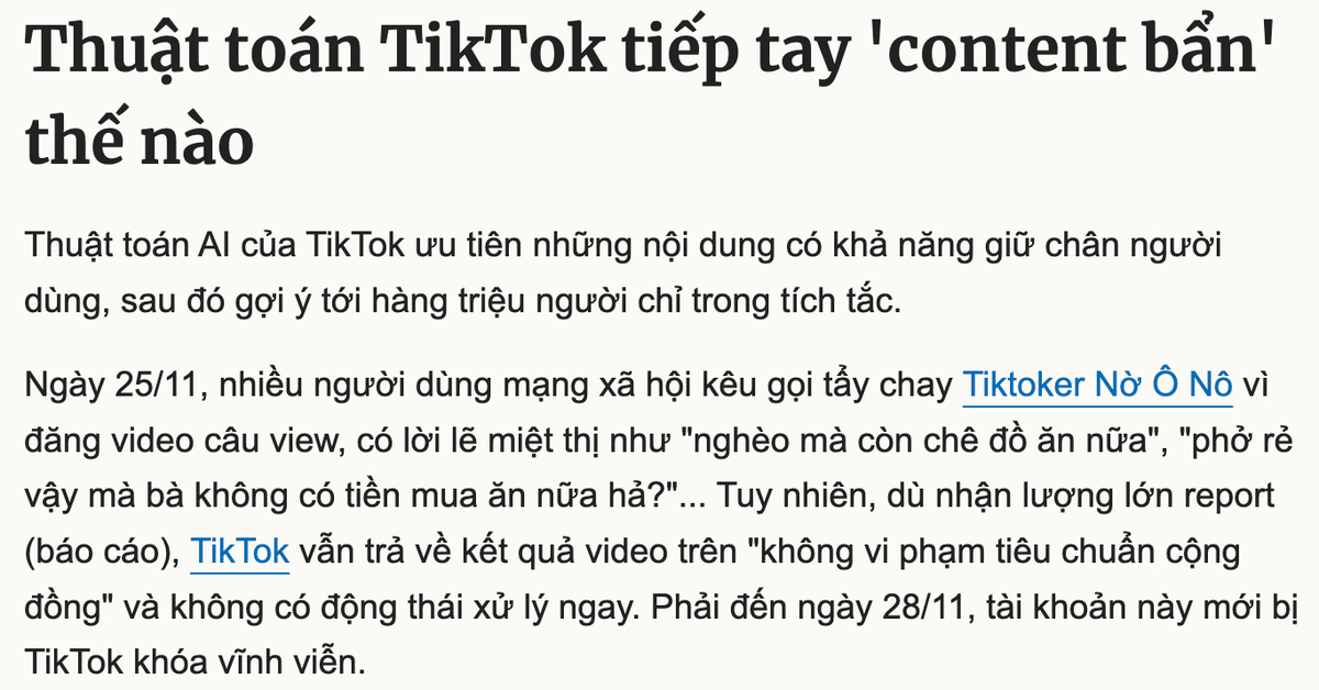 Bởi sao mà mấy clip nhảm, độc hại lan truyền rất nhanh trên shittok, nhanh hơn các  mạng xã hội...