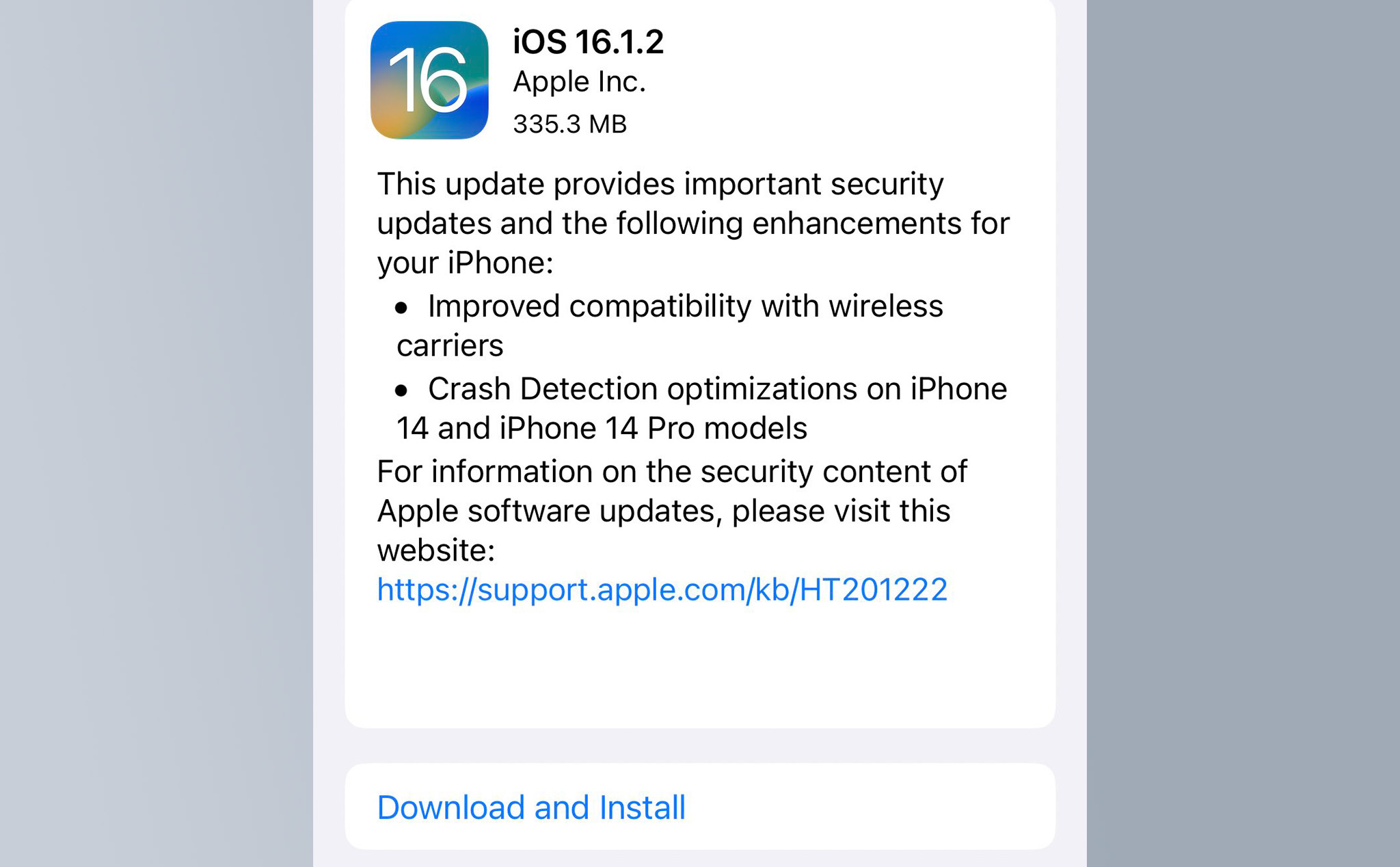 Apple phát hành iOS 16.1.2 chính thức: thay đổi nhỏ, mời anh em cập nhật