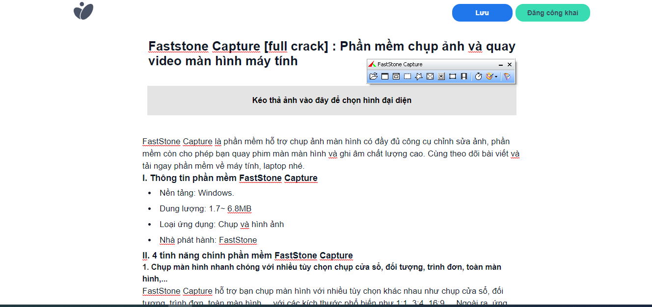 Faststone Capture [Key Bản Quyền] : Phần Mềm Chụp Ảnh Và Quay Video Màn Hình  Máy Tính