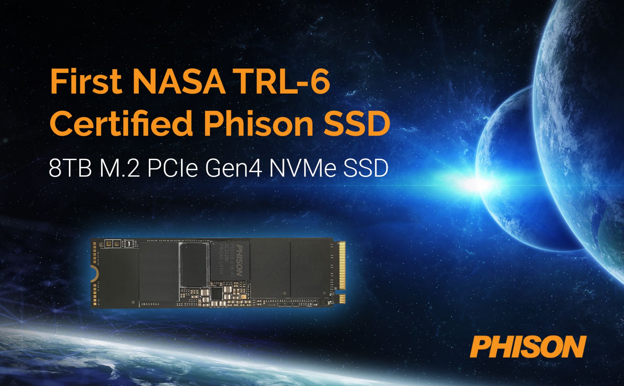 Ổ SSD 8 TB của Phison đạt chứng nhận NASA, chuẩn bị cho trung tâm dữ liệu đặt trên Mặt Trăng