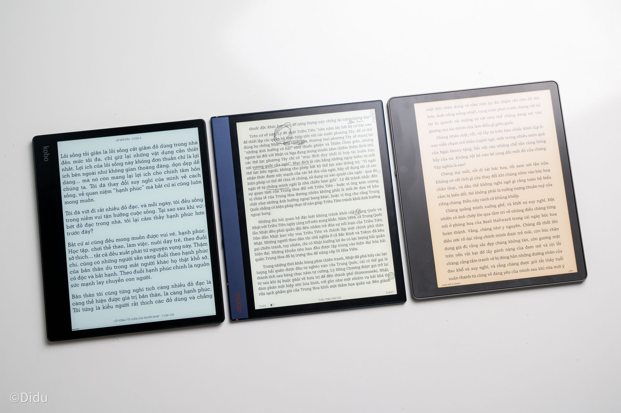So sánh Kindle Scribe, Kobo Elipsa và Boox Note Air2