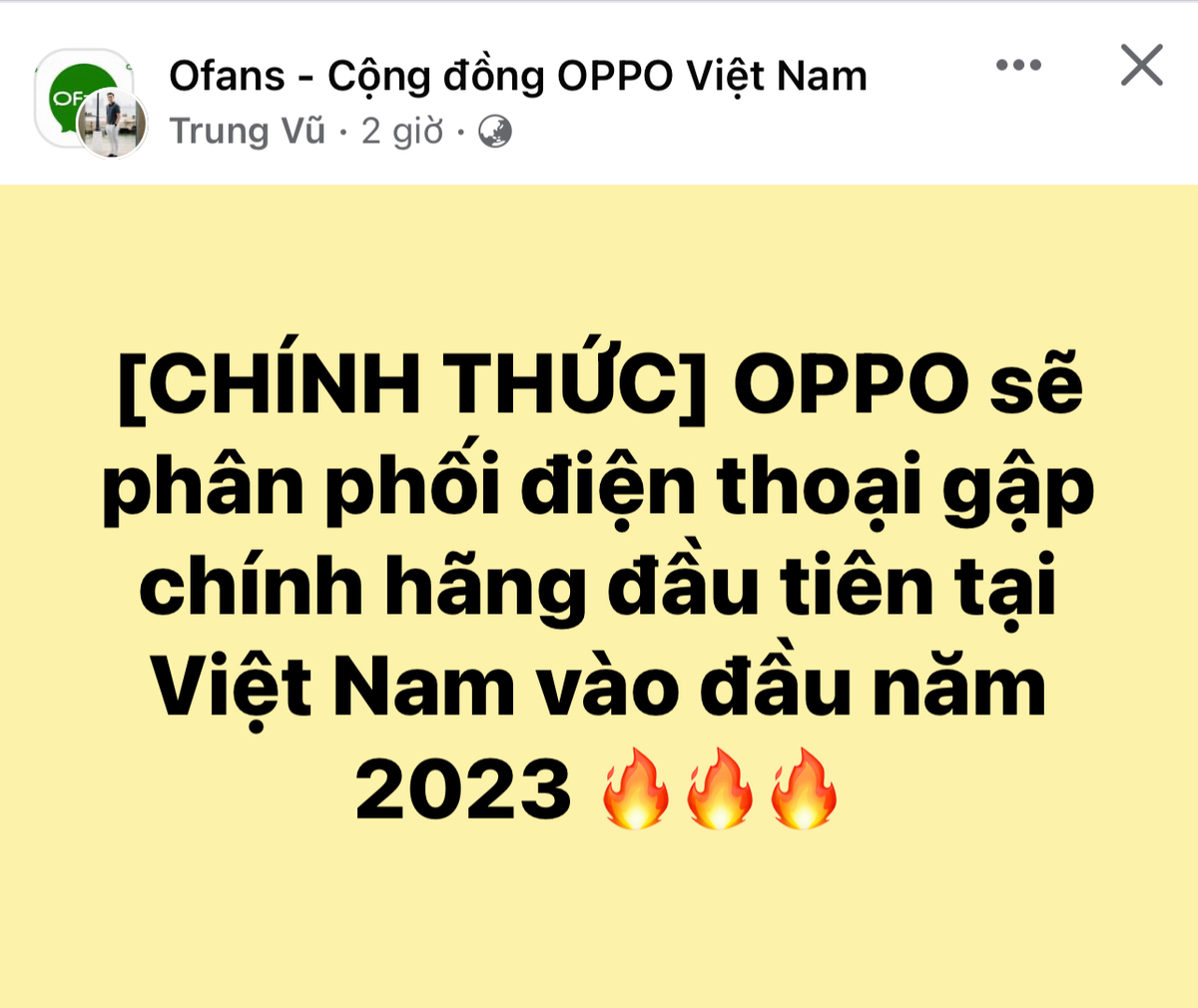OPPO sẽ phân phối chính hãng điện thoại gập tại Việt Nam vào đầu năm 2023