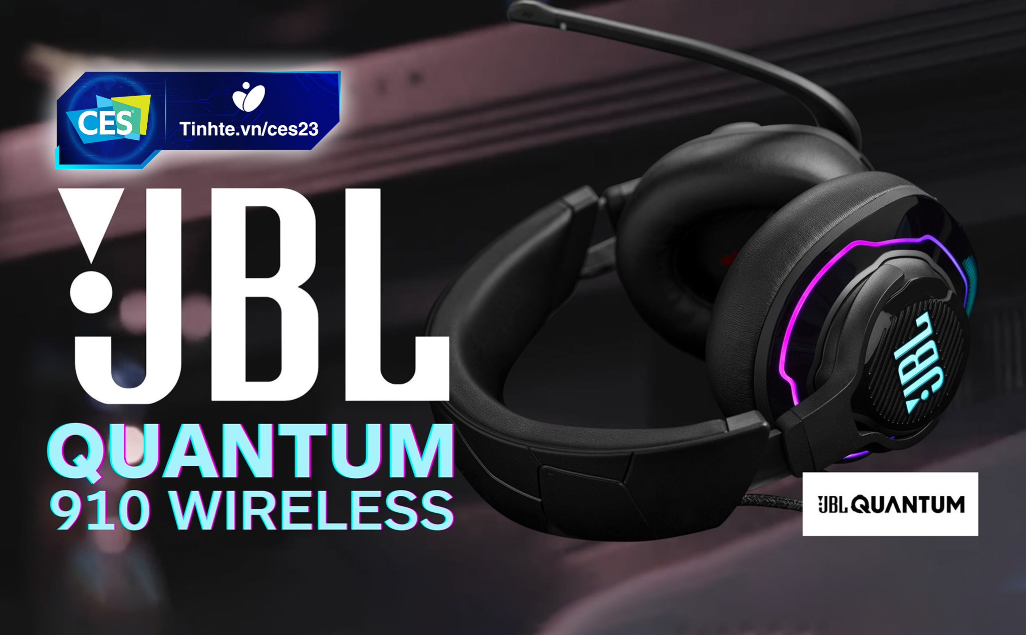 CES23 - JBL trình làng tai nghe gaming Quantum 910 hỗ trợ spatial audio cho PC và PS5/XBOX