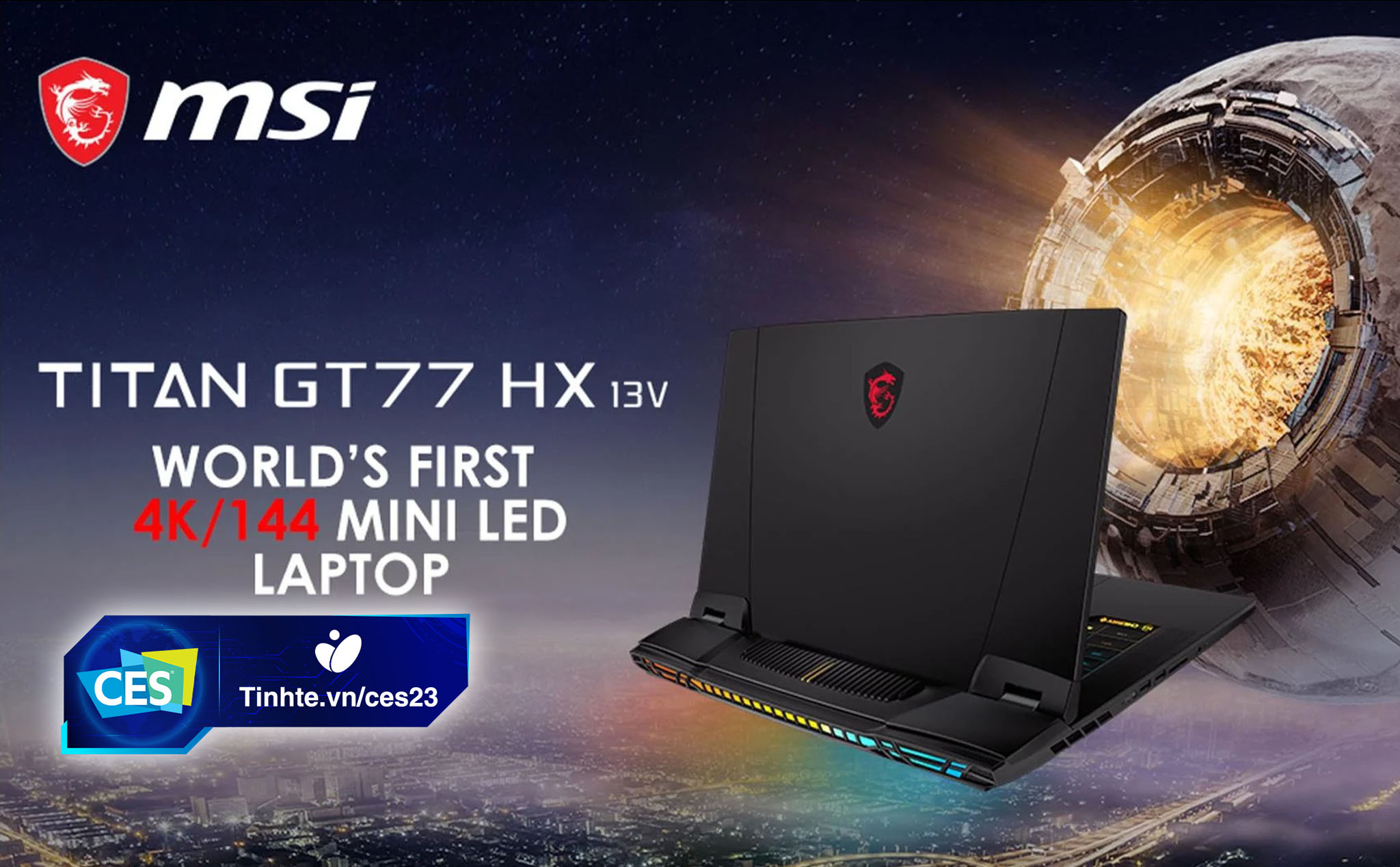 #CES23: MSI Titan GT77 - Laptop trang bị màn hình Mini LED 4K 144 Hz đầu tiên