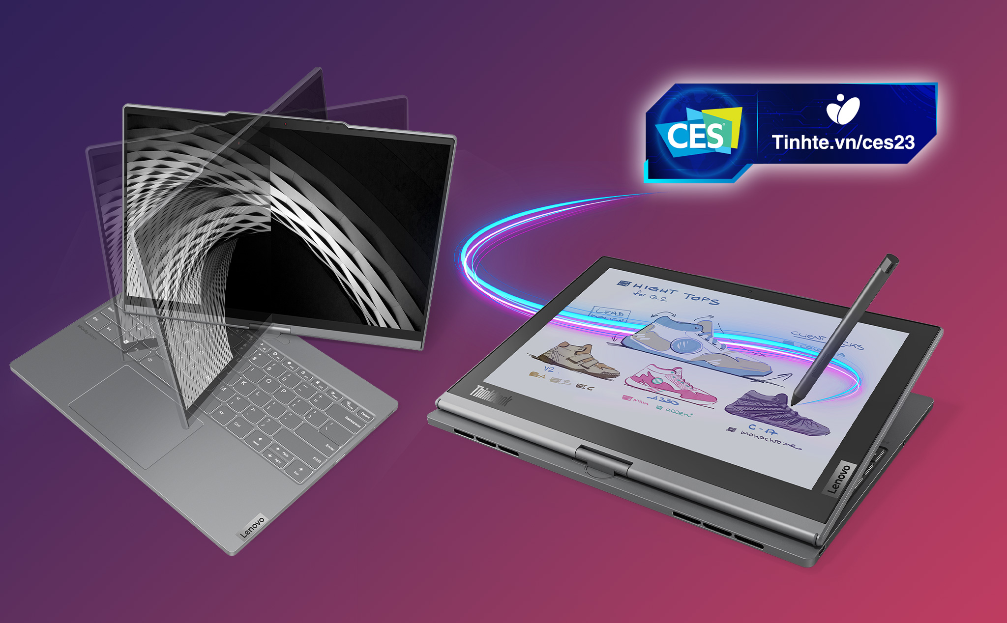 #CES23: Lenovo giới thiệu ThinkBook Plus Twist: Laptop với màn hình E-ink màu xoay gập 360 độ