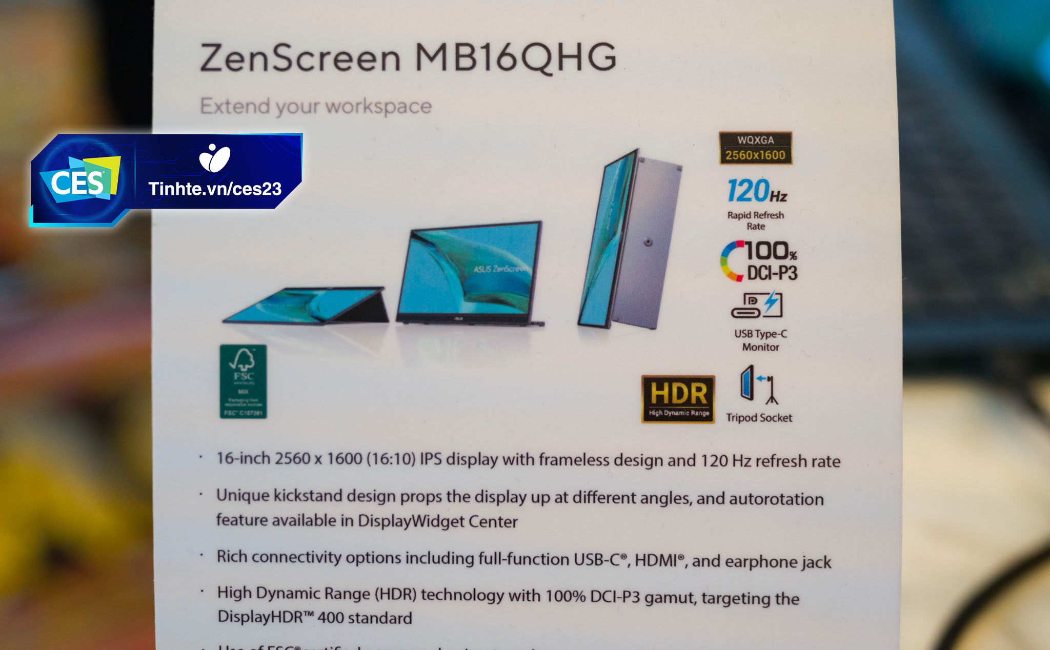 Trên tay màn hình đi động ASUS ZenScreen MB16QHG: màu sắc đẹp, nhiều tính năng