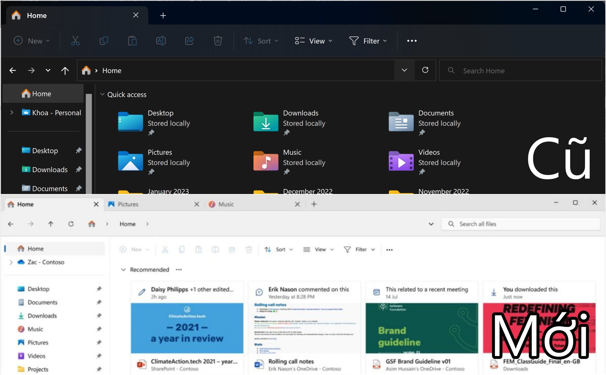 File Explorer lại được Microsoft làm mới, tích hợp Microsoft 365 sâu hơn