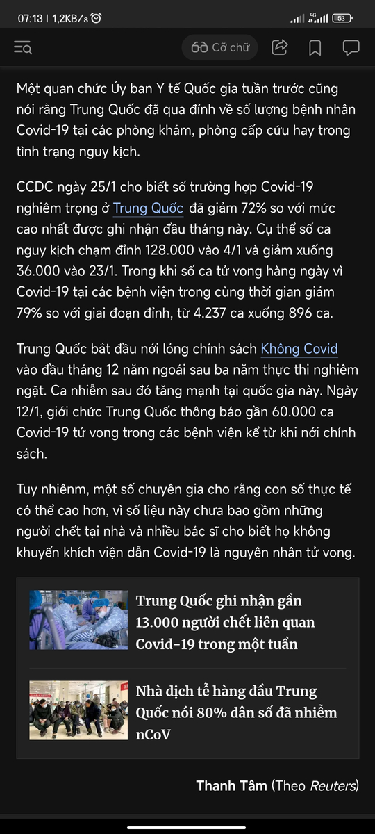 Trung Quốc ghi nhận 7 triệu ca Covid-19/ngày ở đỉnh dịch